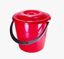 Ведро 10л с крышкой (красное)